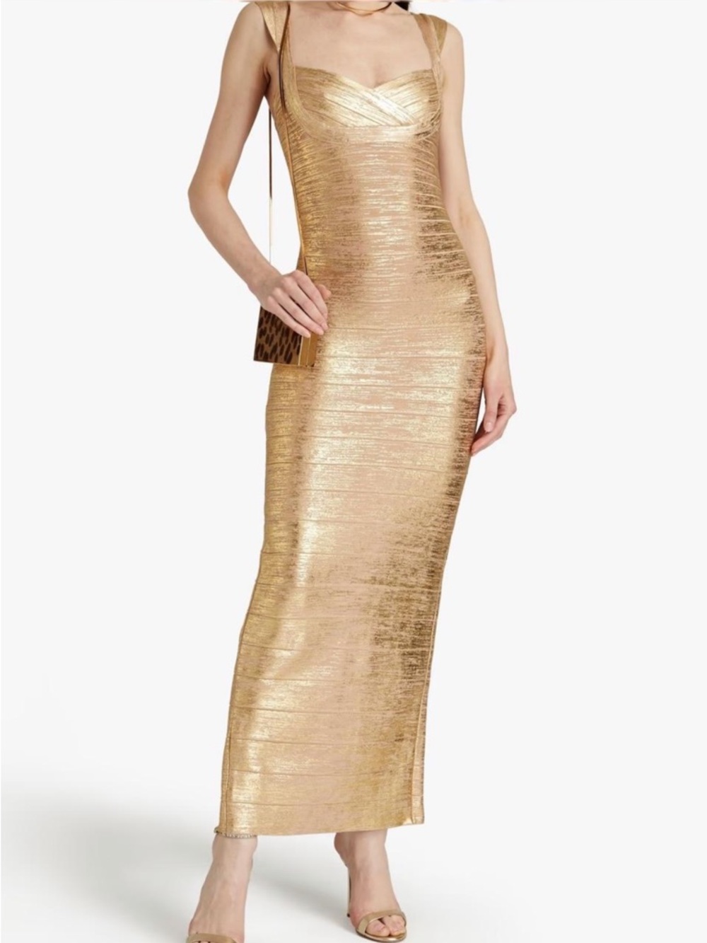 Herve Leger Gold Gown